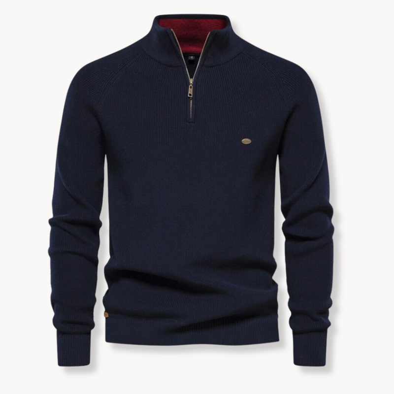 Men's Slim Fit Half-Zip Knitted Jumper | Stylish Knitwear
