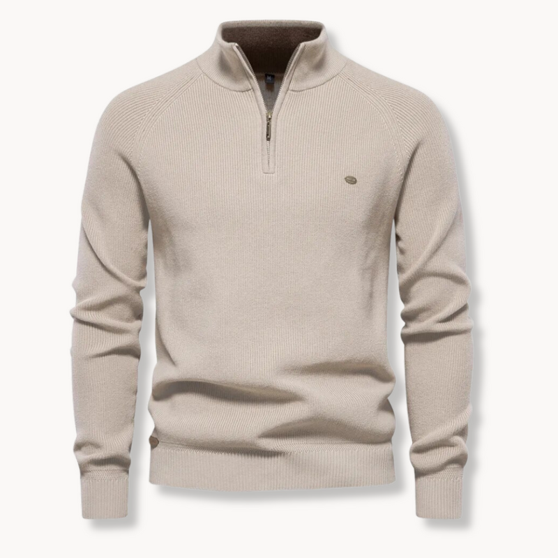 Men's Slim Fit Half-Zip Knitted Jumper | Stylish Knitwear