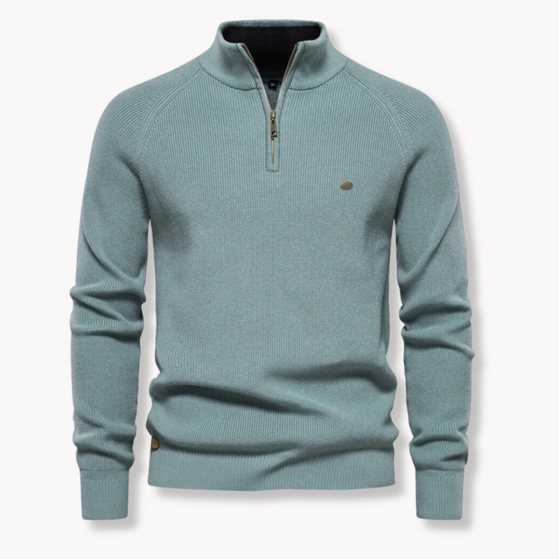 Men's Slim Fit Half-Zip Knitted Jumper | Stylish Knitwear