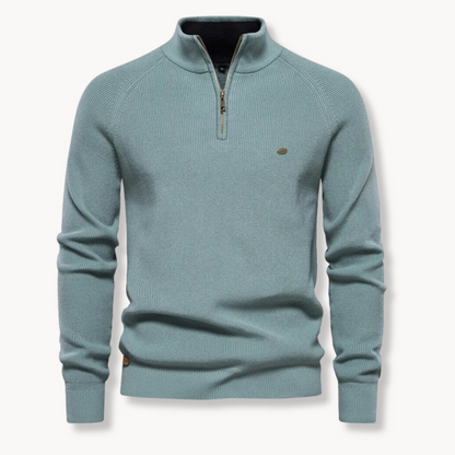 Men's Slim Fit Half-Zip Knitted Jumper | Stylish Knitwear