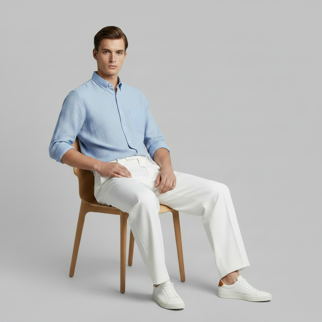 Men's Pleated Trousers | Straight Fit Formal Pants