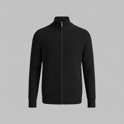 Men's Slim Fit Zip Cardigan | Ribbed Knit Sweater