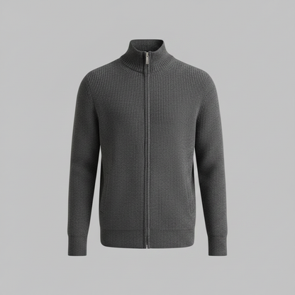 Men's Slim Fit Zip Cardigan | Ribbed Knit Sweater