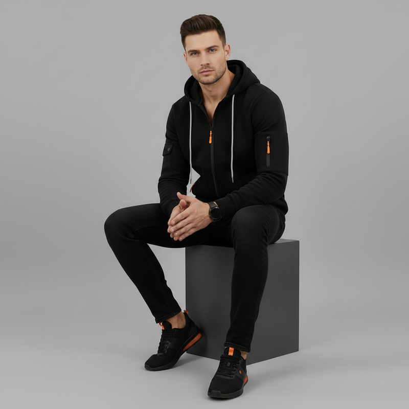 Men's Utility Zip-Up Hoodie | Stylish and Functional
