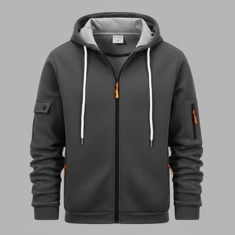 Men's Utility Zip-Up Hoodie | Stylish and Functional