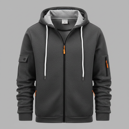 Men's Utility Zip-Up Hoodie | Stylish and Functional
