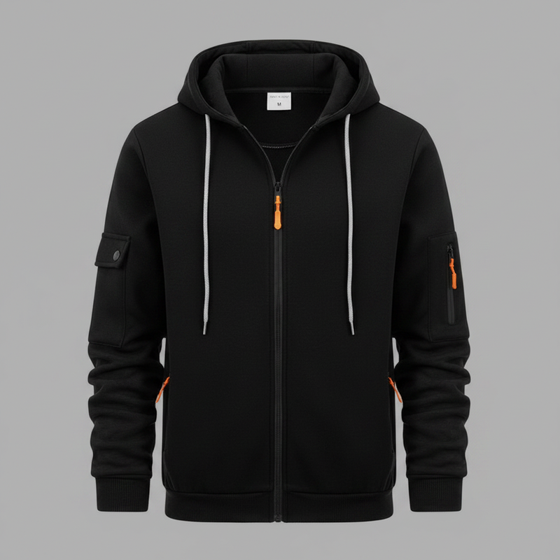 Men's Utility Zip-Up Hoodie | Stylish and Functional