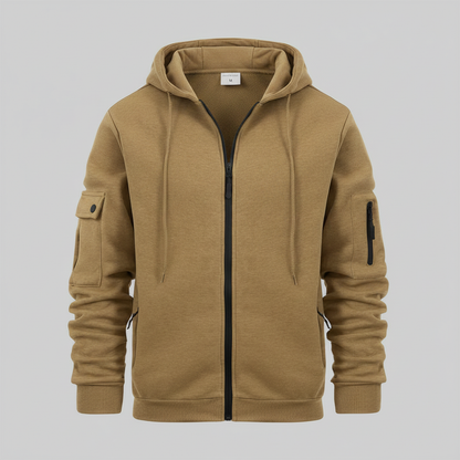 Men's Utility Zip-Up Hoodie | Stylish and Functional