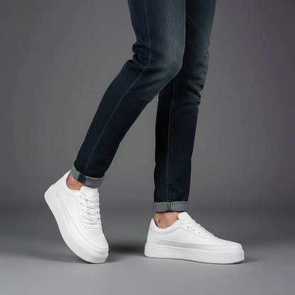 Men's White Platform Sneakers | Casual Footwear
