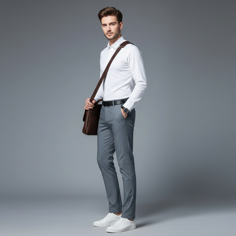 Saul | Men's Slim Fit Trousers - Comfortable Stretch Chinos