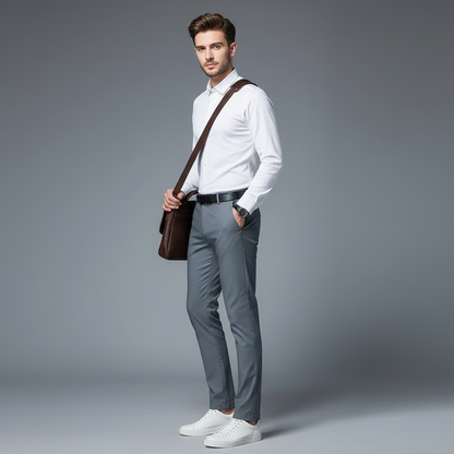 Saul | Men's Slim Fit Trousers - Comfortable Stretch Chinos