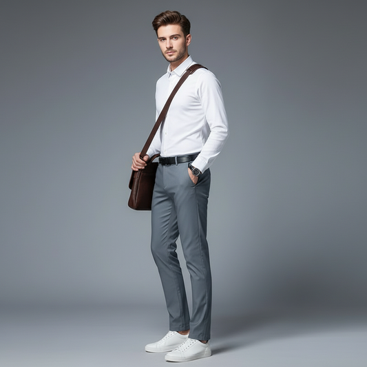 Saul | Men's Slim Fit Trousers - Comfortable Stretch Chinos