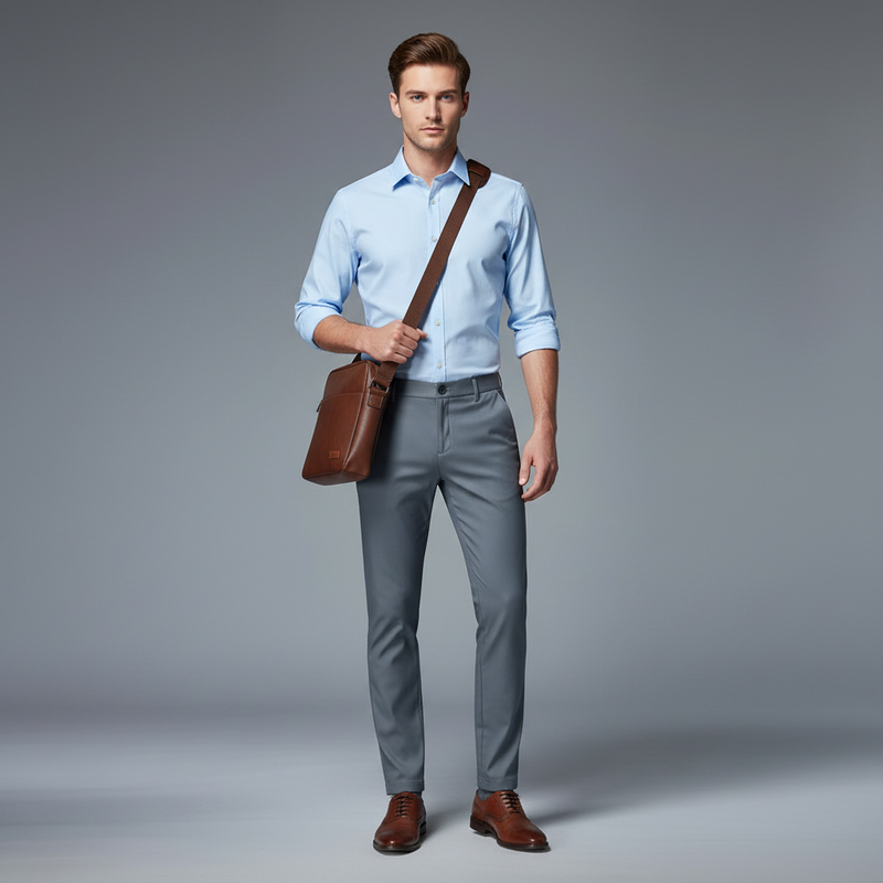 Saul | Men's Slim Fit Trousers - Comfortable Stretch Chinos