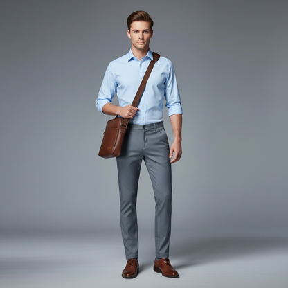 Saul | Men's Slim Fit Trousers - Comfortable Stretch Chinos